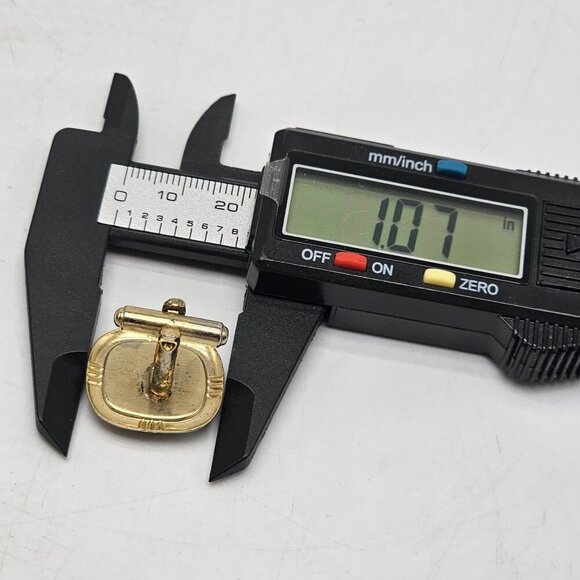 Vintage Brown Lucite Gold Tone Hebrew Scroll Quill Cufflinks - Picture 4 of 4